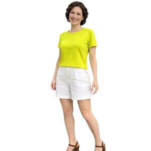 2/$30 ZARA Bright Yellow Chartreuse Medium Cotton Blend Cropped T Shirt Casual
